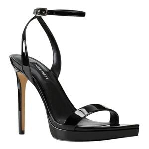 Nine West Women's Zadie Square Toe Stiletto Heel Dress Sandals Black Size 7